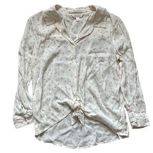 Lauren Conrad | Cream Stars and Hearts Button Down Blouse